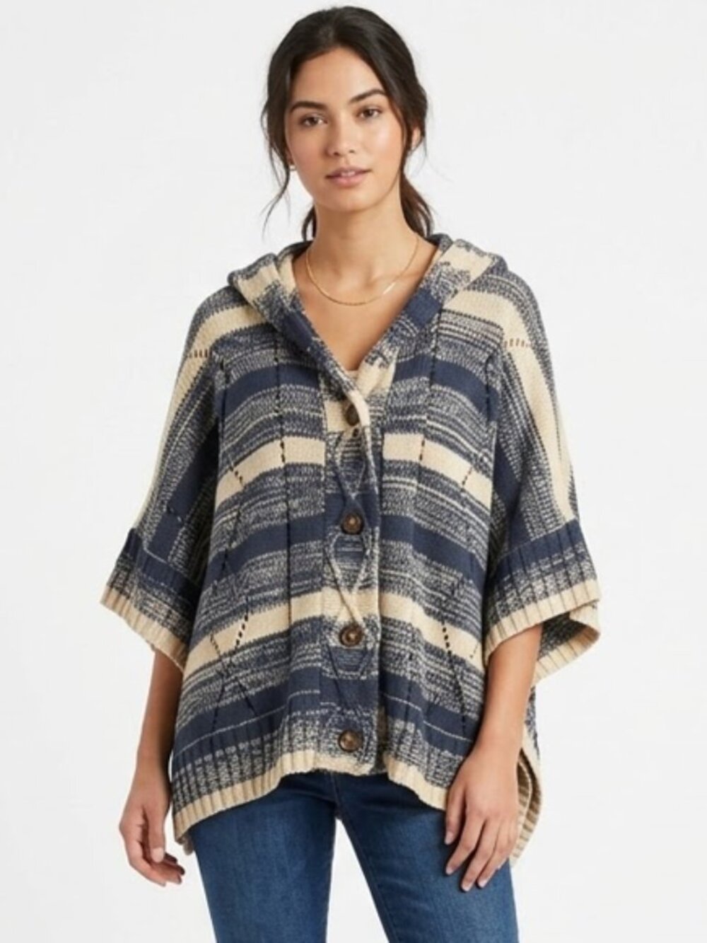 ii Sisters Hooded One size Poncho